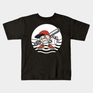 Baseball Cartoon Catcher Kids T-Shirt